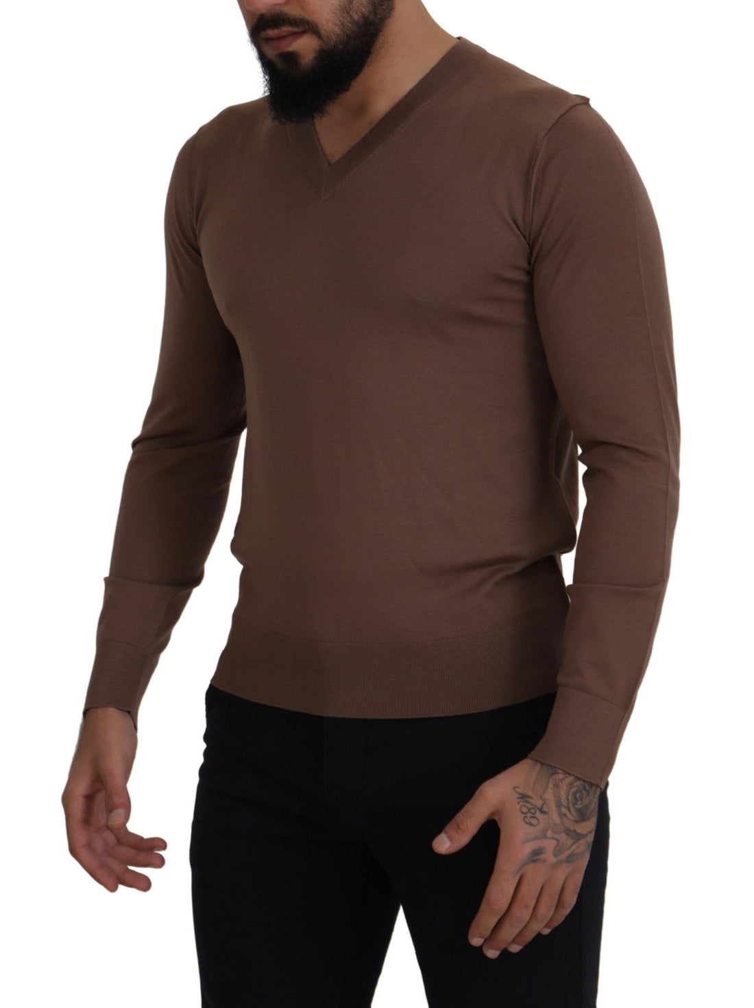 Dolce &amp; Gabbana Elegant Virgin Wool V-Neck Pullover Sweater