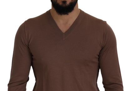 Dolce &amp; Gabbana Elegant Virgin Wool V-Neck Pullover Sweater