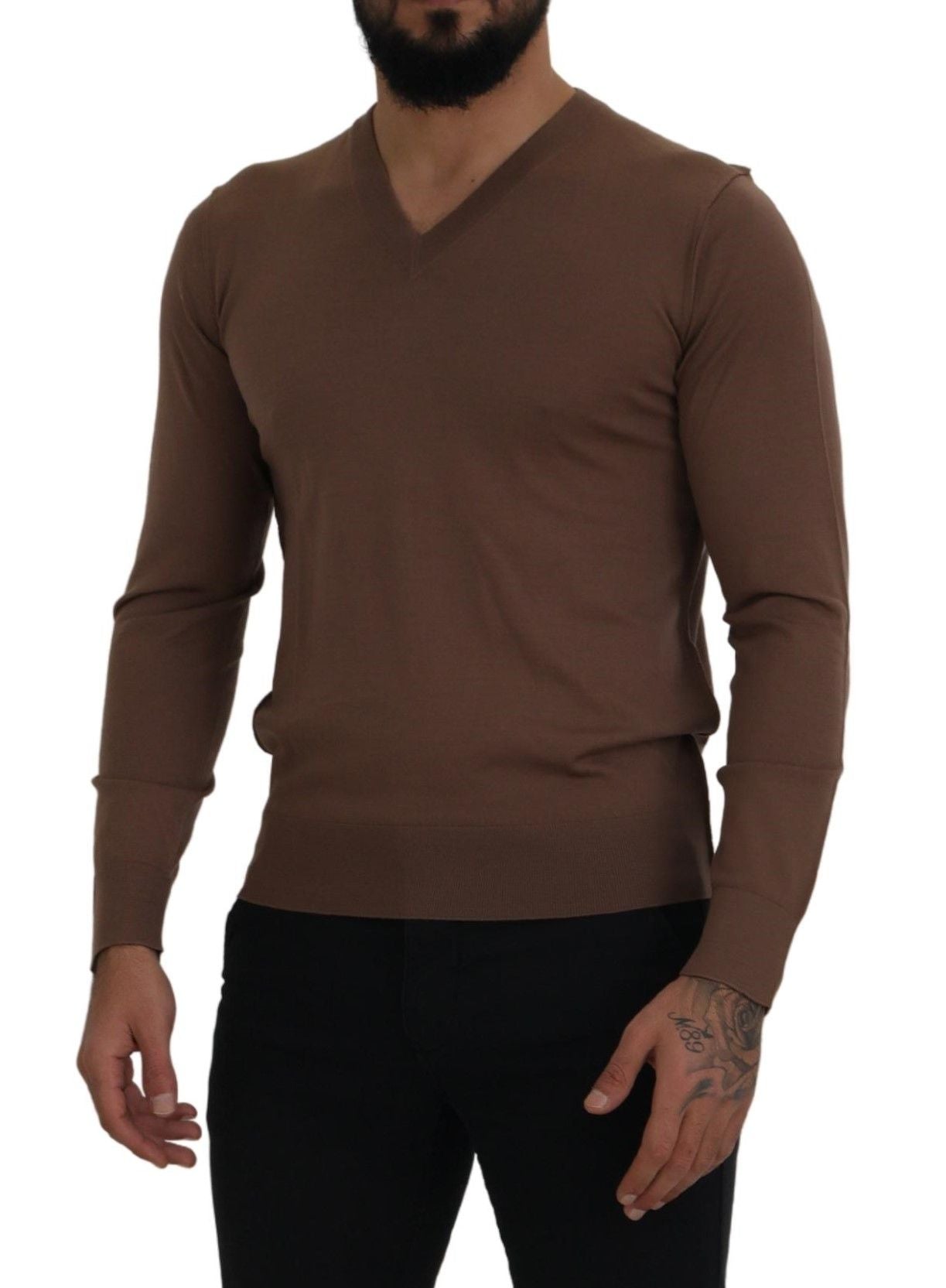 Dolce &amp; Gabbana Elegant Virgin Wool V-Neck Pullover Sweater