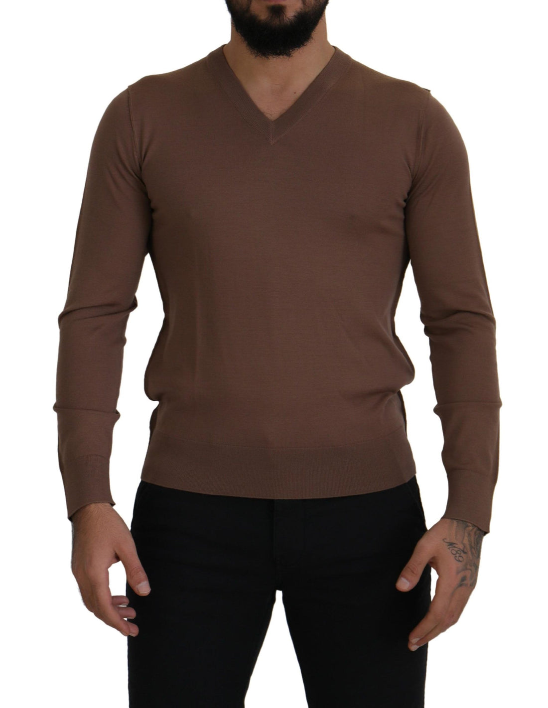 Dolce &amp; Gabbana Elegant Virgin Wool V-Neck Pullover Sweater