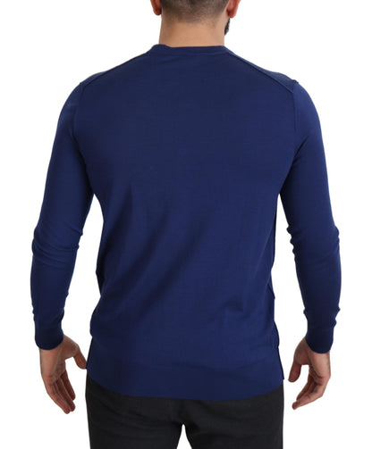 Dolce &amp; Gabbana Elegant Virgin Wool Blue Cardigan Sweater