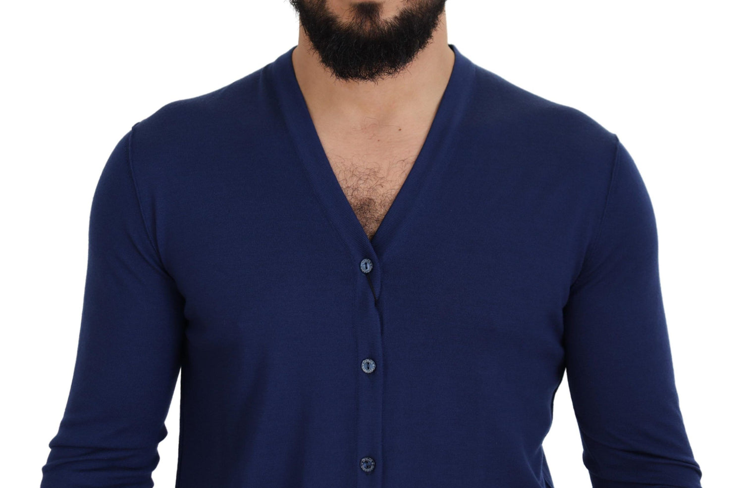 Dolce &amp; Gabbana Elegant Virgin Wool Blue Cardigan Sweater