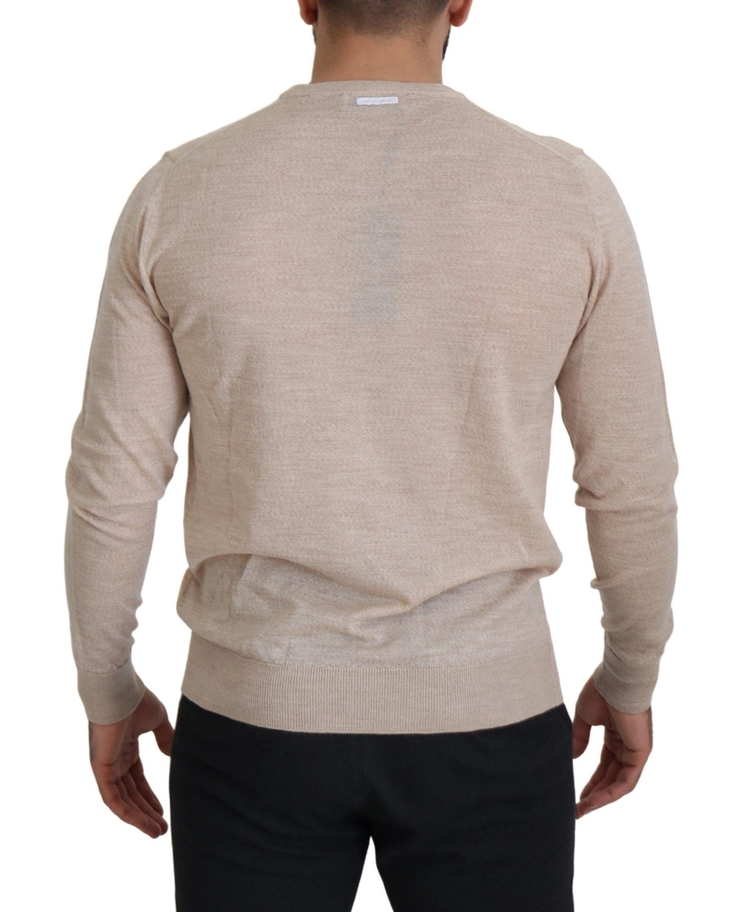 Dolce &amp; Gabbana Elegant Beige Crewneck Wool Sweater