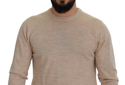 Dolce &amp; Gabbana Elegant Beige Crewneck Wool Sweater