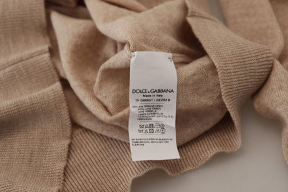 Dolce &amp; Gabbana Elegant Beige Crewneck Wool Sweater