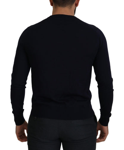 Dolce &amp; Gabbana Elegant Virgin Wool Cardigan Sweater in Blue