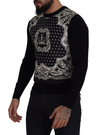 Dolce &amp; Gabbana Elegant Wool Silk Blend Crewneck Sweater