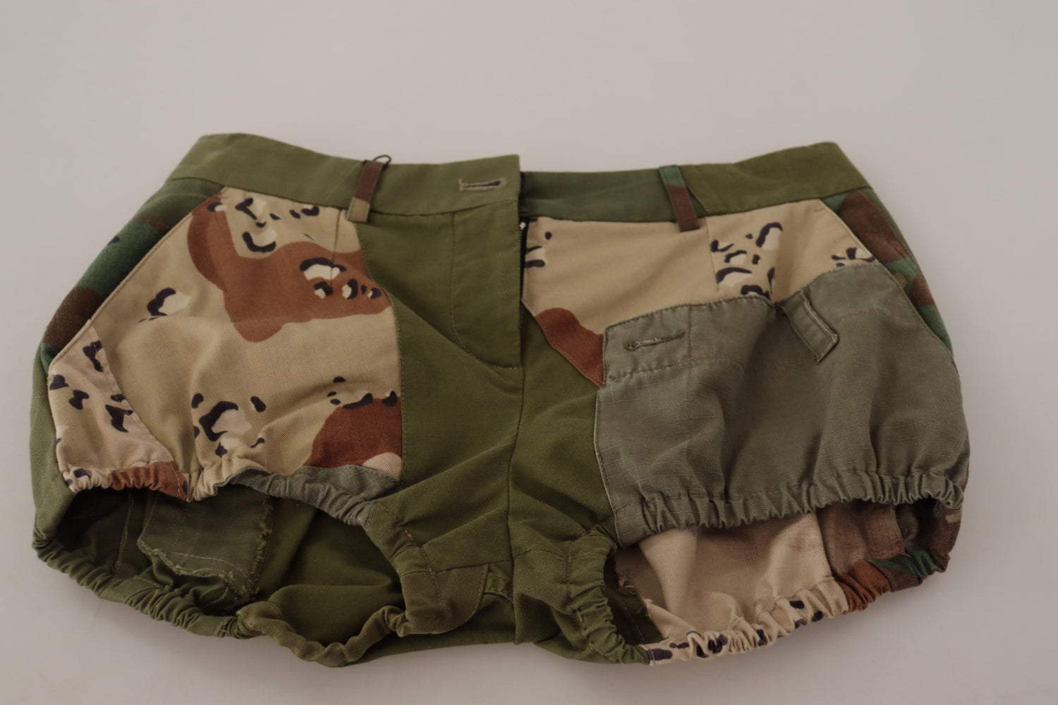 Dolce &amp; Gabbana Army Green High-Waist Hot Pants