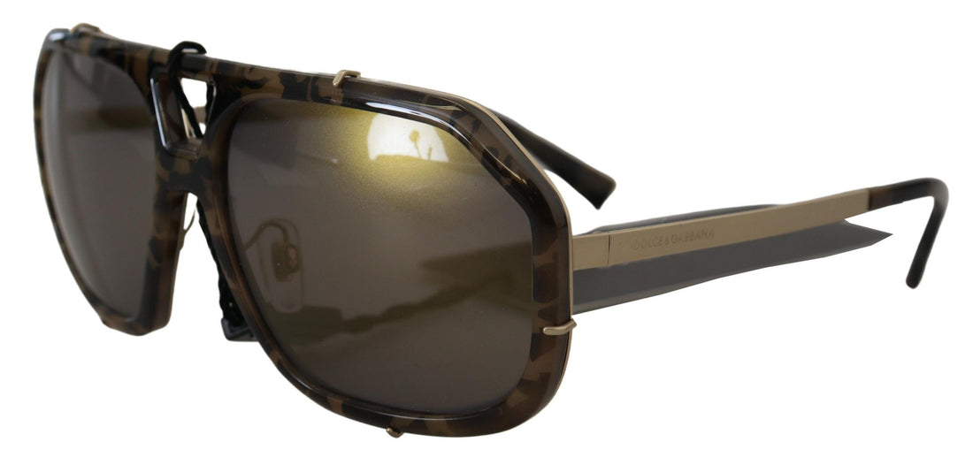 Dolce &amp; Gabbana Chic Aviator Mirrored Brown Sunglasses