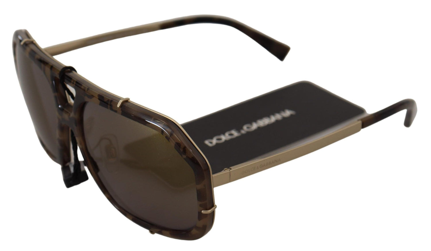 Dolce &amp; Gabbana Chic Aviator Mirrored Brown Sunglasses