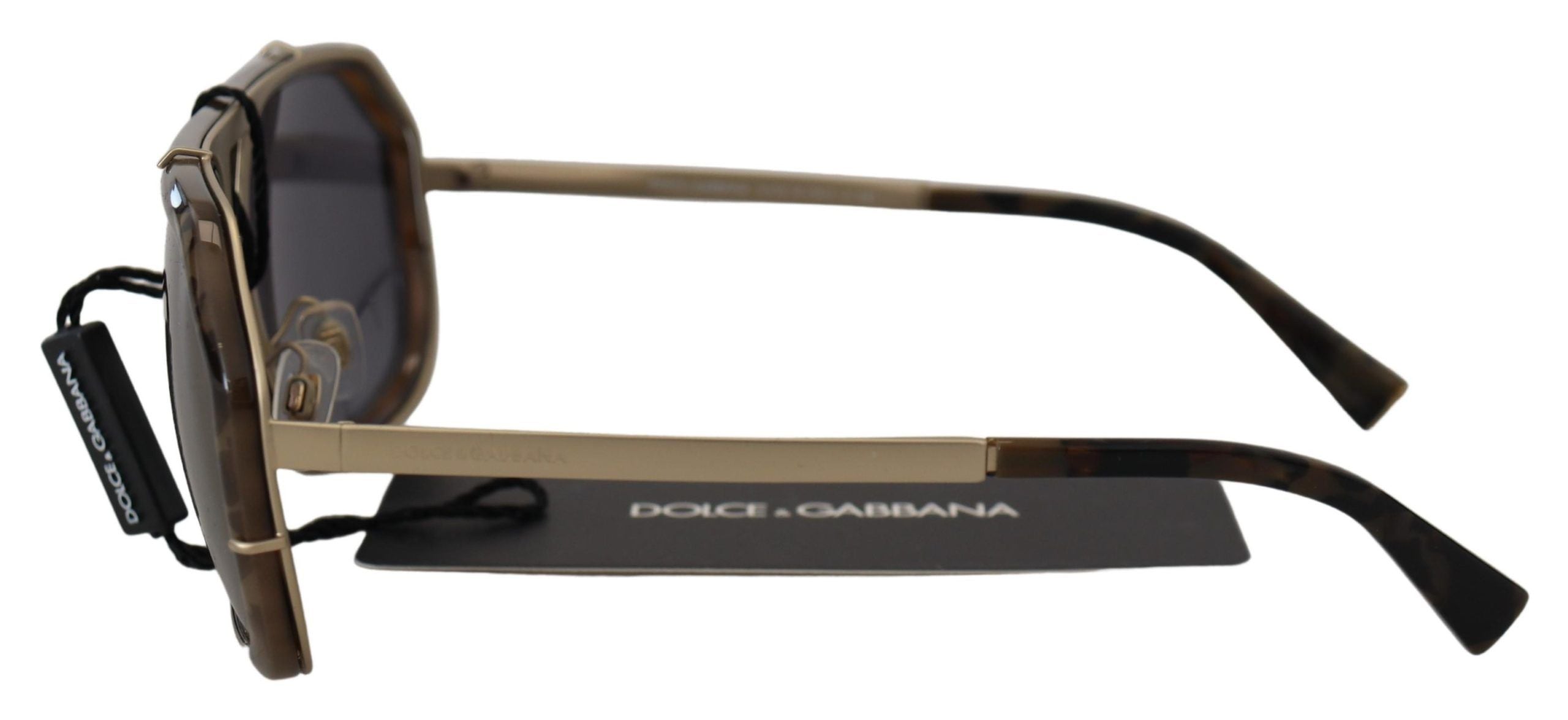 Dolce &amp; Gabbana Chic Aviator Mirrored Brown Sunglasses