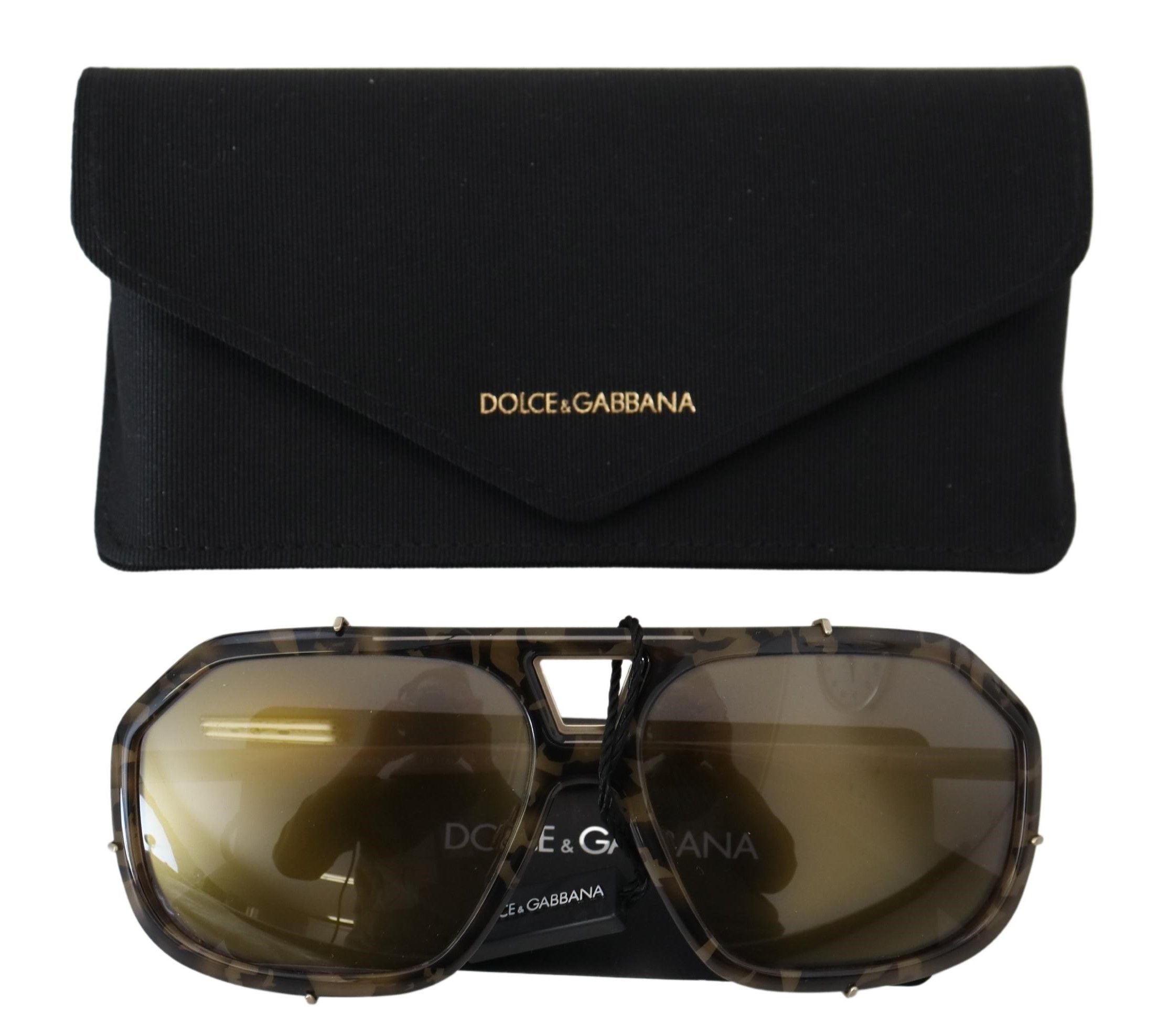 Dolce &amp; Gabbana Chic Aviator Mirrored Brown Sunglasses