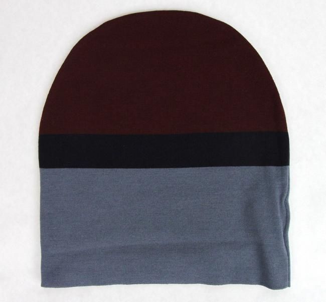 Gucci Unisex Burgundy Blue Wool Beanie Medium Knit Cap