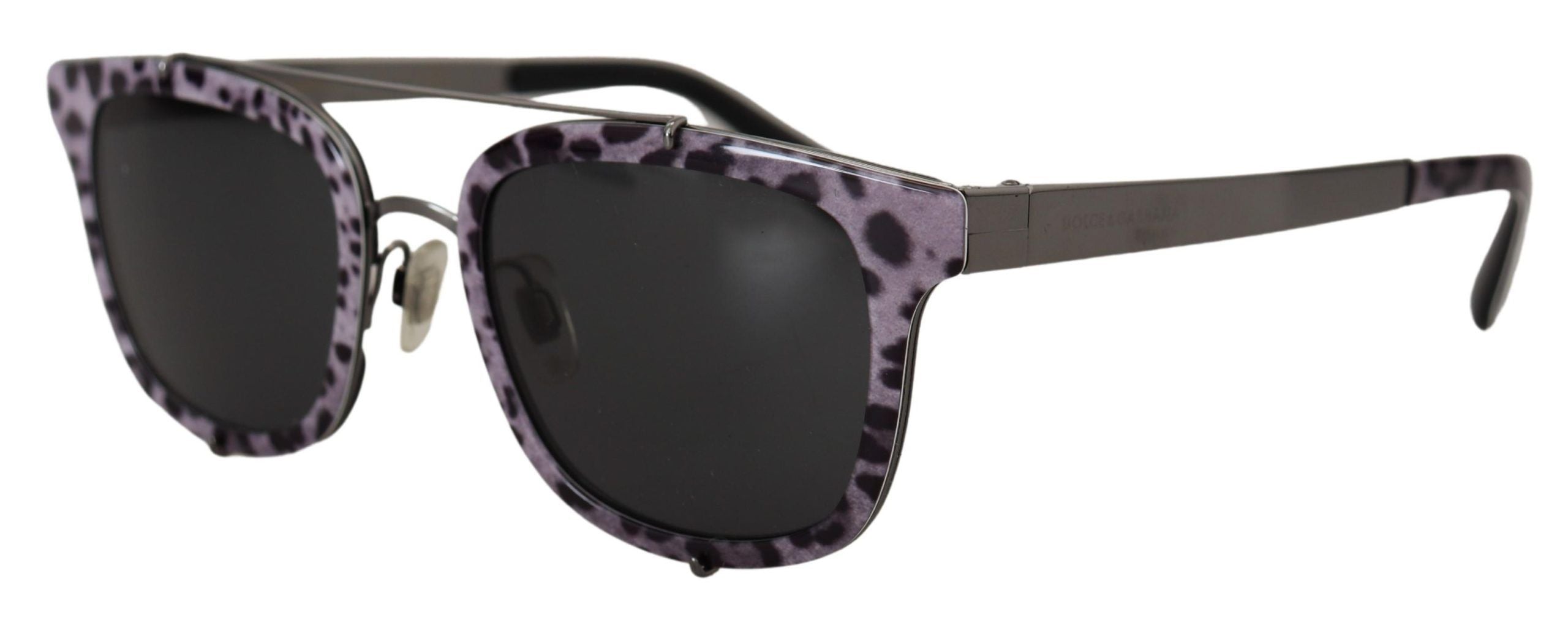 Dolce &amp; Gabbana Chic Purple Lens Metal Frame Sunglasses