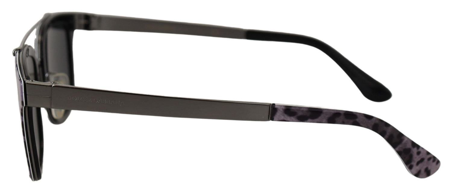 Dolce &amp; Gabbana Chic Purple Lens Metal Frame Sunglasses