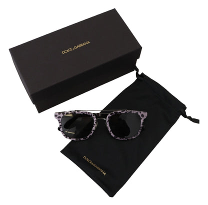 Dolce &amp; Gabbana Chic Purple Lens Metal Frame Sunglasses