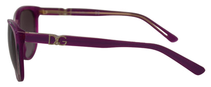 Dolce &amp; Gabbana Chic Purple Acetate Round Sunglasses