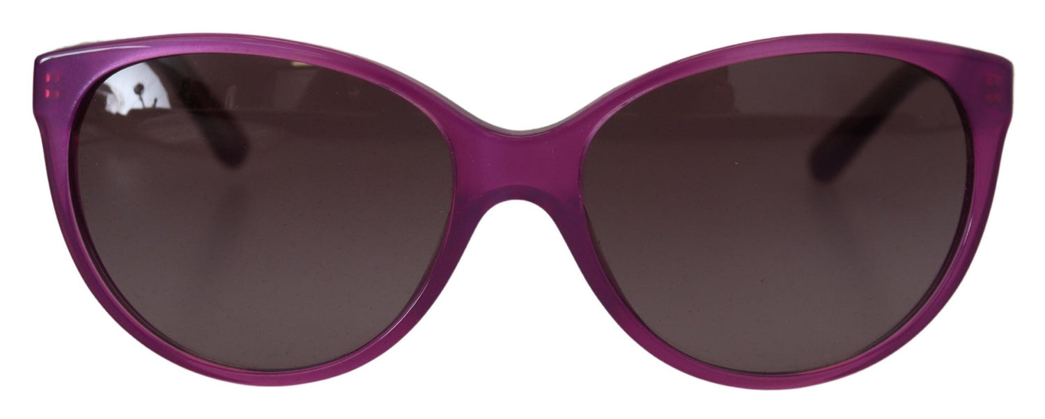 Dolce &amp; Gabbana Chic Purple Acetate Round Sunglasses