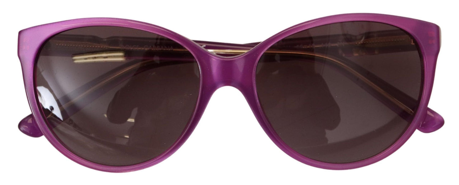 Dolce &amp; Gabbana Chic Purple Acetate Round Sunglasses