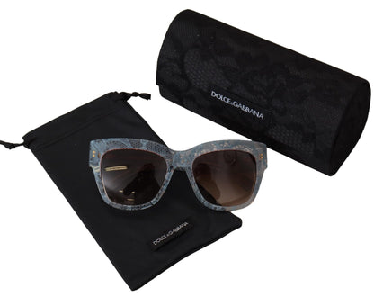 Dolce &amp; Gabbana Elegant Lace-Trimmed Gradient Sunglasses