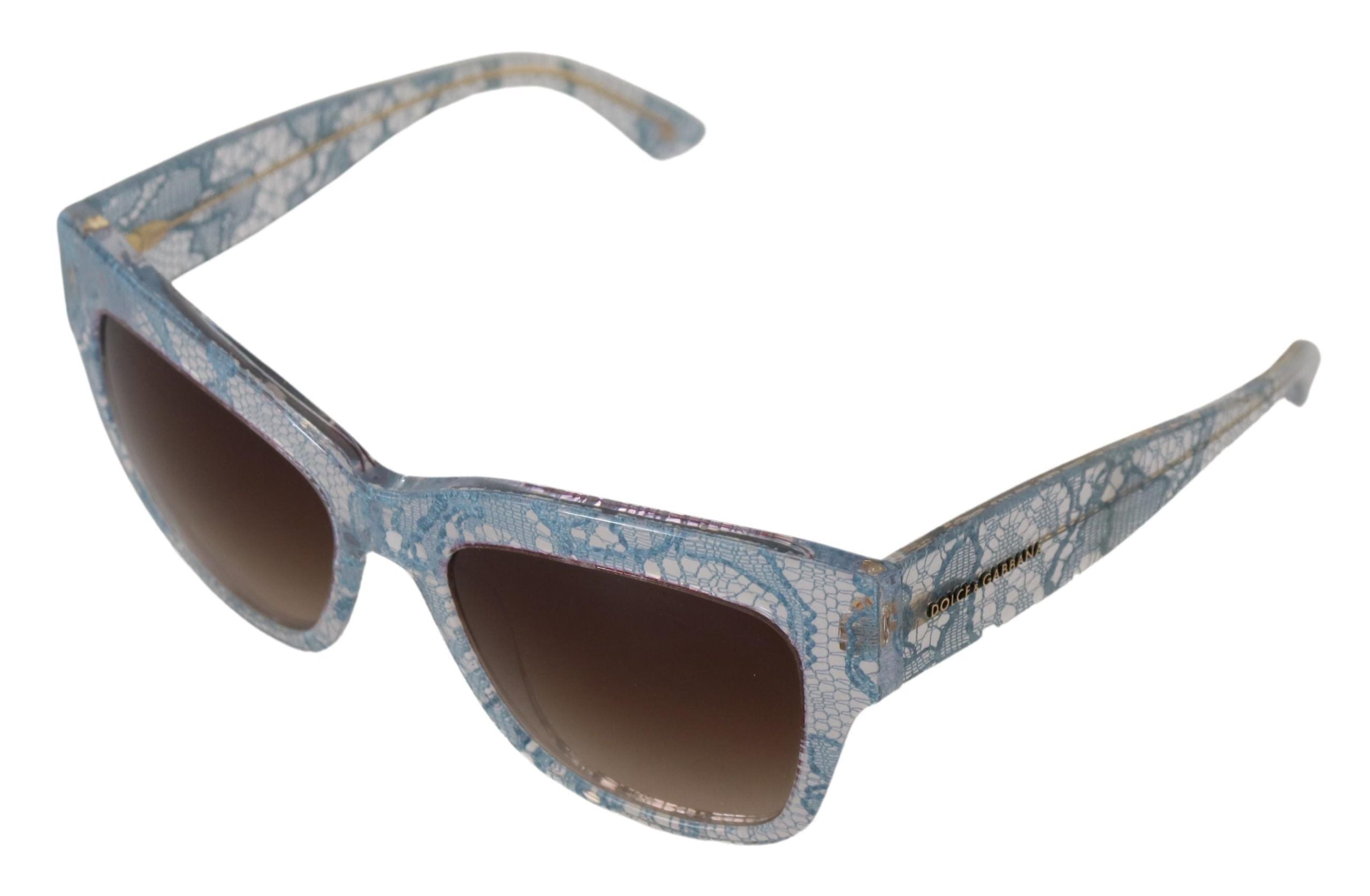 Dolce &amp; Gabbana Elegant Lace-Trimmed Gradient Sunglasses