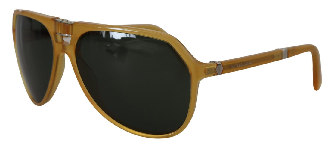 Dolce &amp; Gabbana Chic Yellow Aviator Acetate Sunglasses