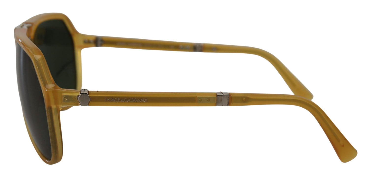 Dolce &amp; Gabbana Chic Yellow Aviator Acetate Sunglasses