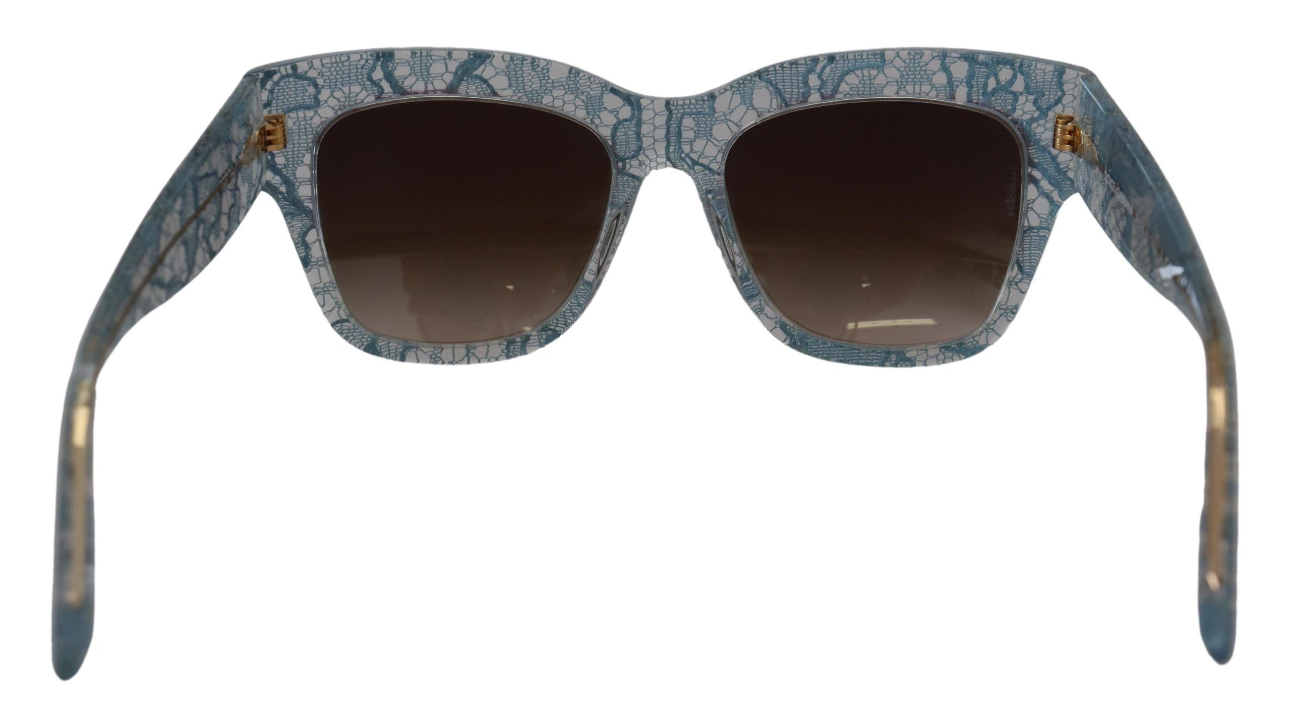 Dolce &amp; Gabbana Elegant Lace Detail Blue Sunglasses