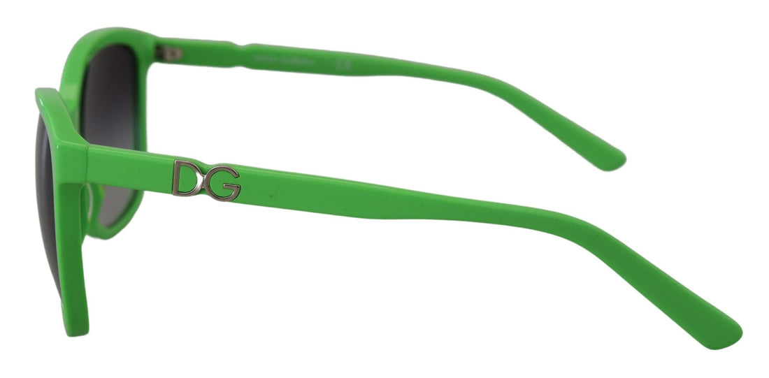 Dolce &amp; Gabbana Chic Green Acetate Round Sunglasses