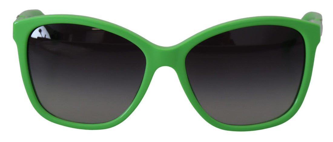 Dolce &amp; Gabbana Chic Green Acetate Round Sunglasses