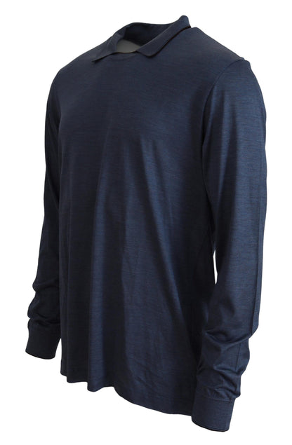 Dolce &amp; Gabbana Sophisticated Silk Polo Sweater in Blue