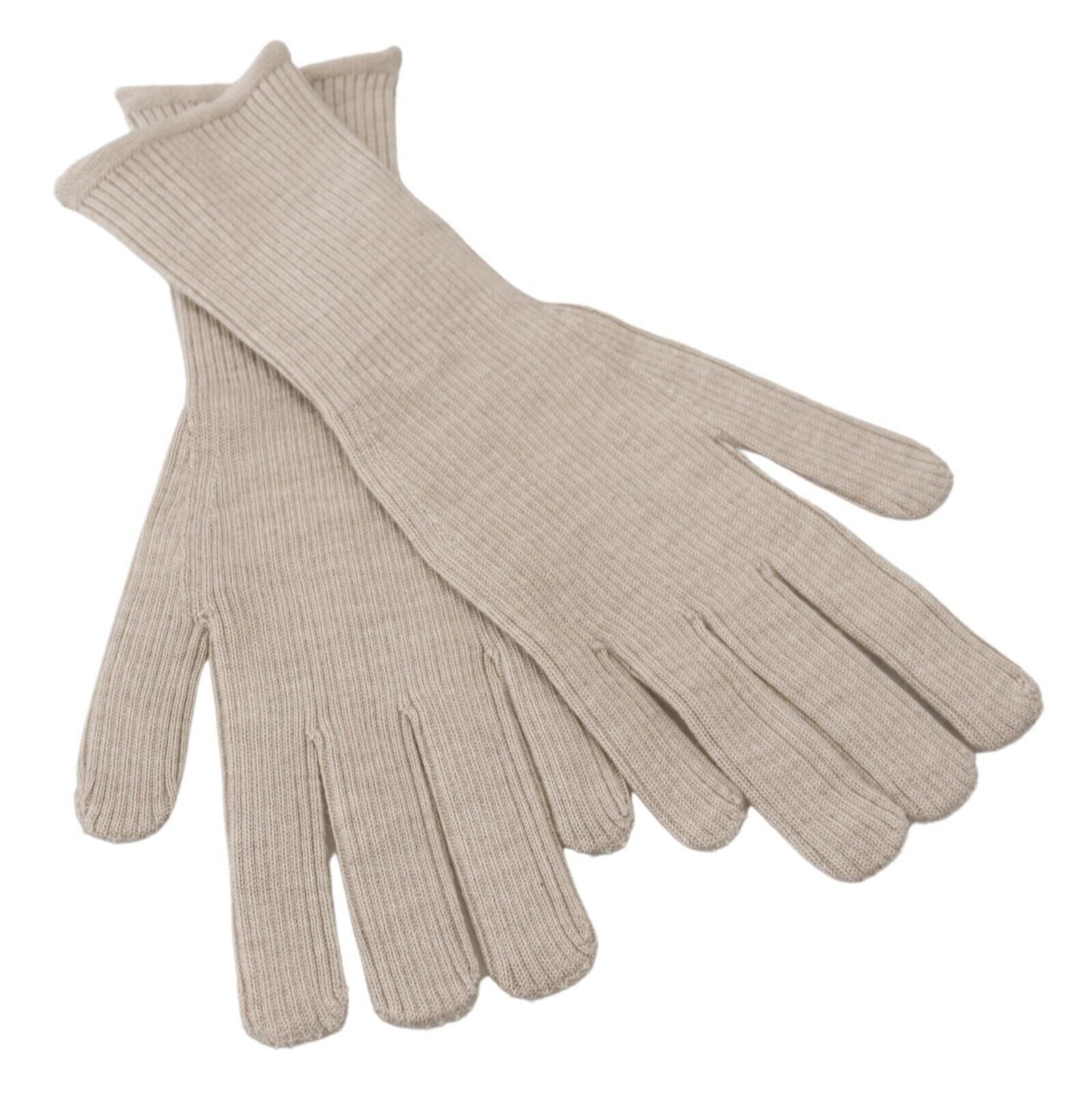 Dolce &amp; Gabbana Elegant Ivory Cashmere-Silk Blend Gloves