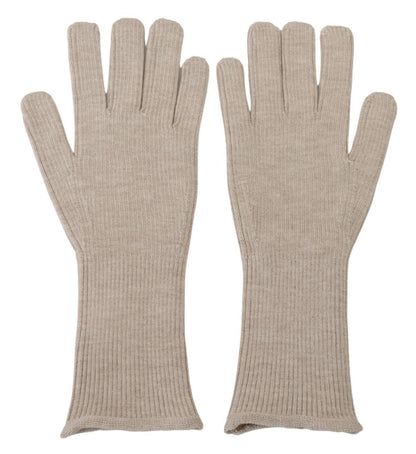 Dolce &amp; Gabbana Elegant Ivory Cashmere-Silk Blend Gloves