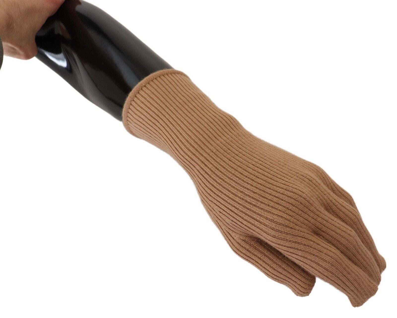 Dolce &amp; Gabbana Elegant Beige Cashmere Winter Gloves