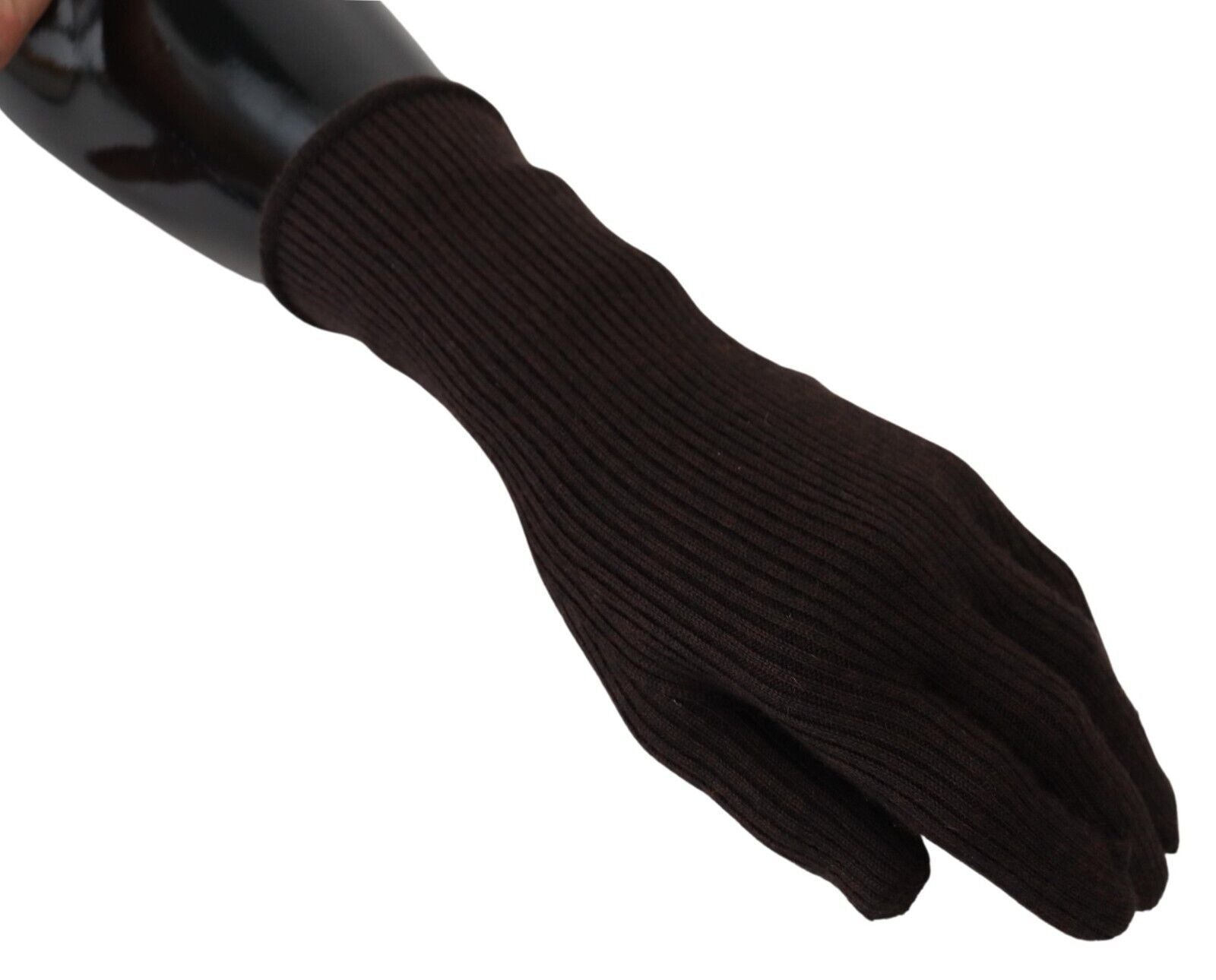 Dolce &amp; Gabbana Elegant Silk Cashmere Brown Gloves