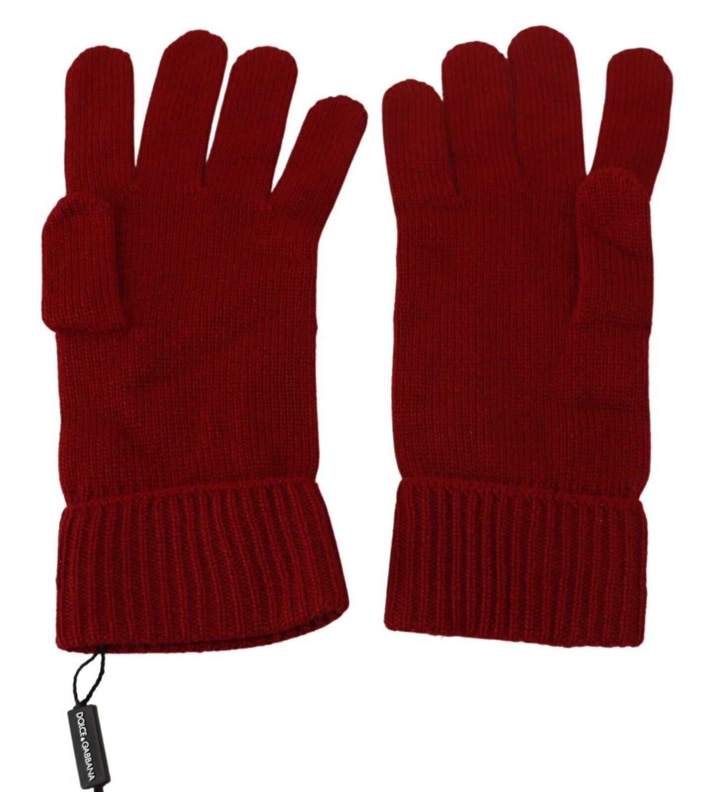 Dolce &amp; Gabbana Elegant Red Cashmere Winter Gloves