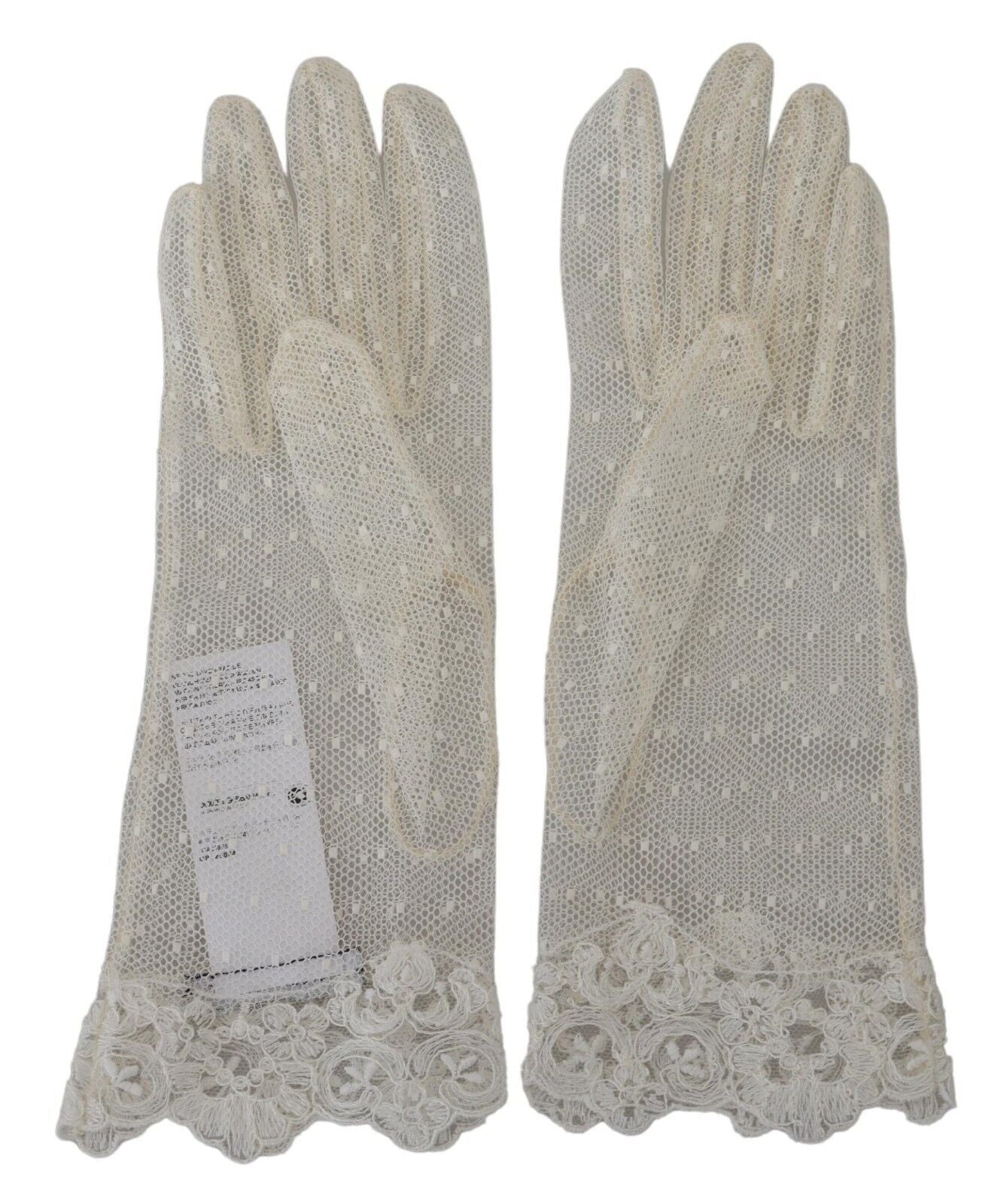 Dolce &amp; Gabbana Chic White Wrist Length Gloves