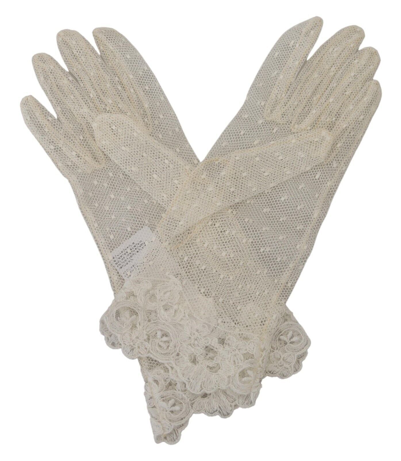 Dolce &amp; Gabbana Chic White Wrist Length Gloves