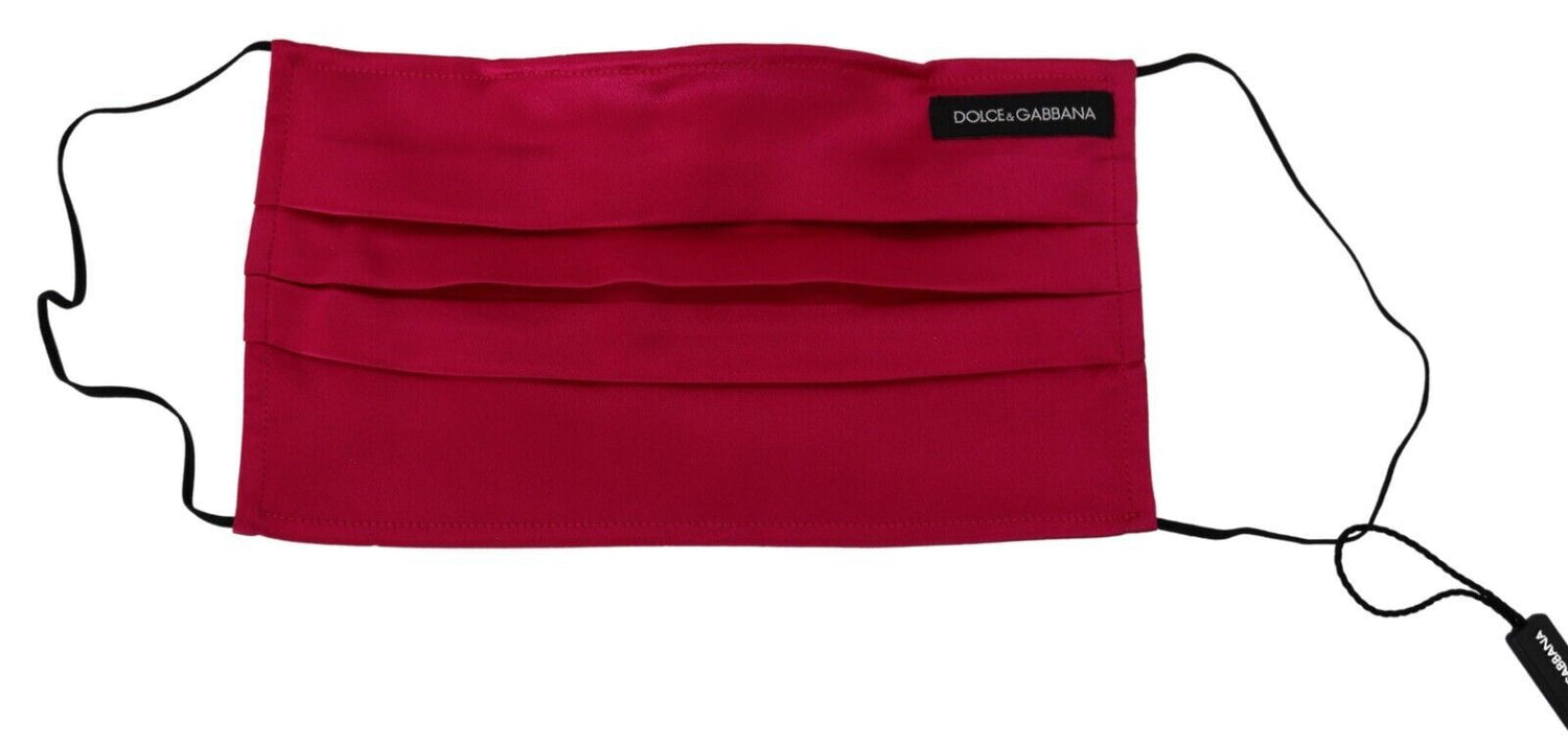 Dolce &amp; Gabbana Elegant Red Cotton Pleated Face Mask