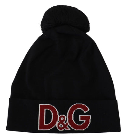 Dolce &amp; Gabbana Elegant Black Virgin Wool Beanie