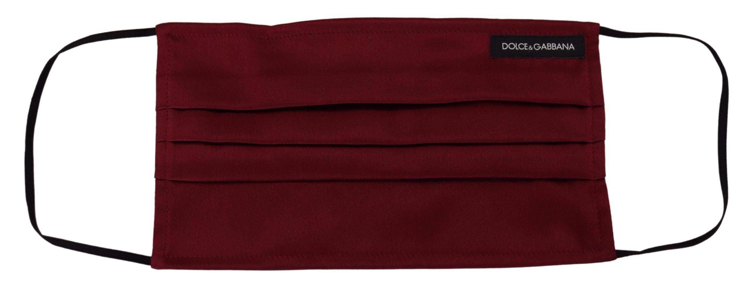 Dolce &amp; Gabbana Elegant Silk Pleated Maroon Face Mask