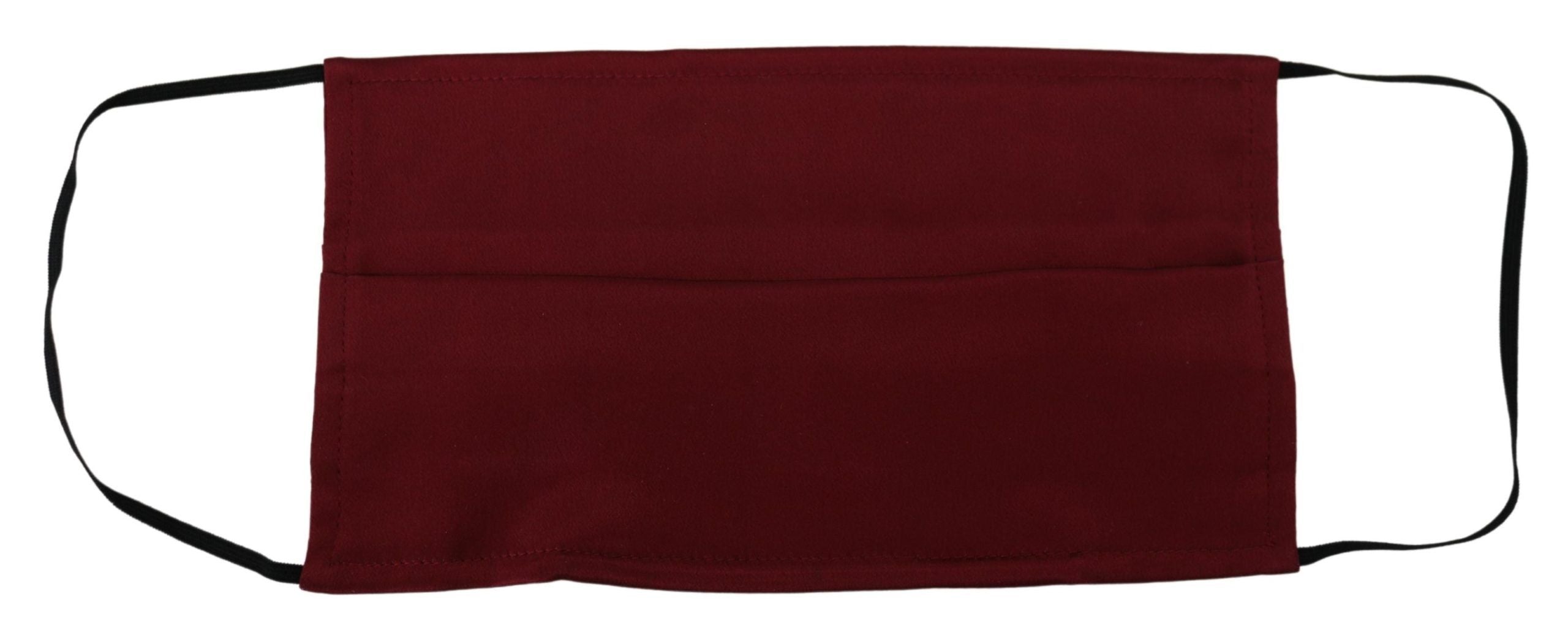 Dolce &amp; Gabbana Elegant Silk Pleated Maroon Face Mask