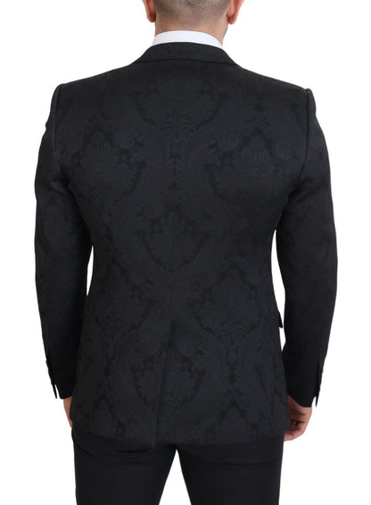 Dolce &amp; Gabbana Elegant Black Martini Suit Jacket &amp; Vest Ensemble