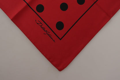 Dolce &amp; Gabbana Elegant Red Polka Dot Silk Square Scarf