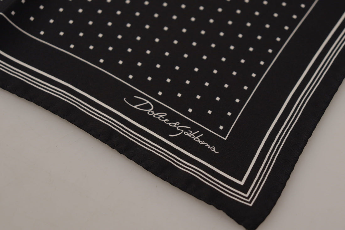 Dolce &amp; Gabbana Elegant Black Silk Polka Dot Men&