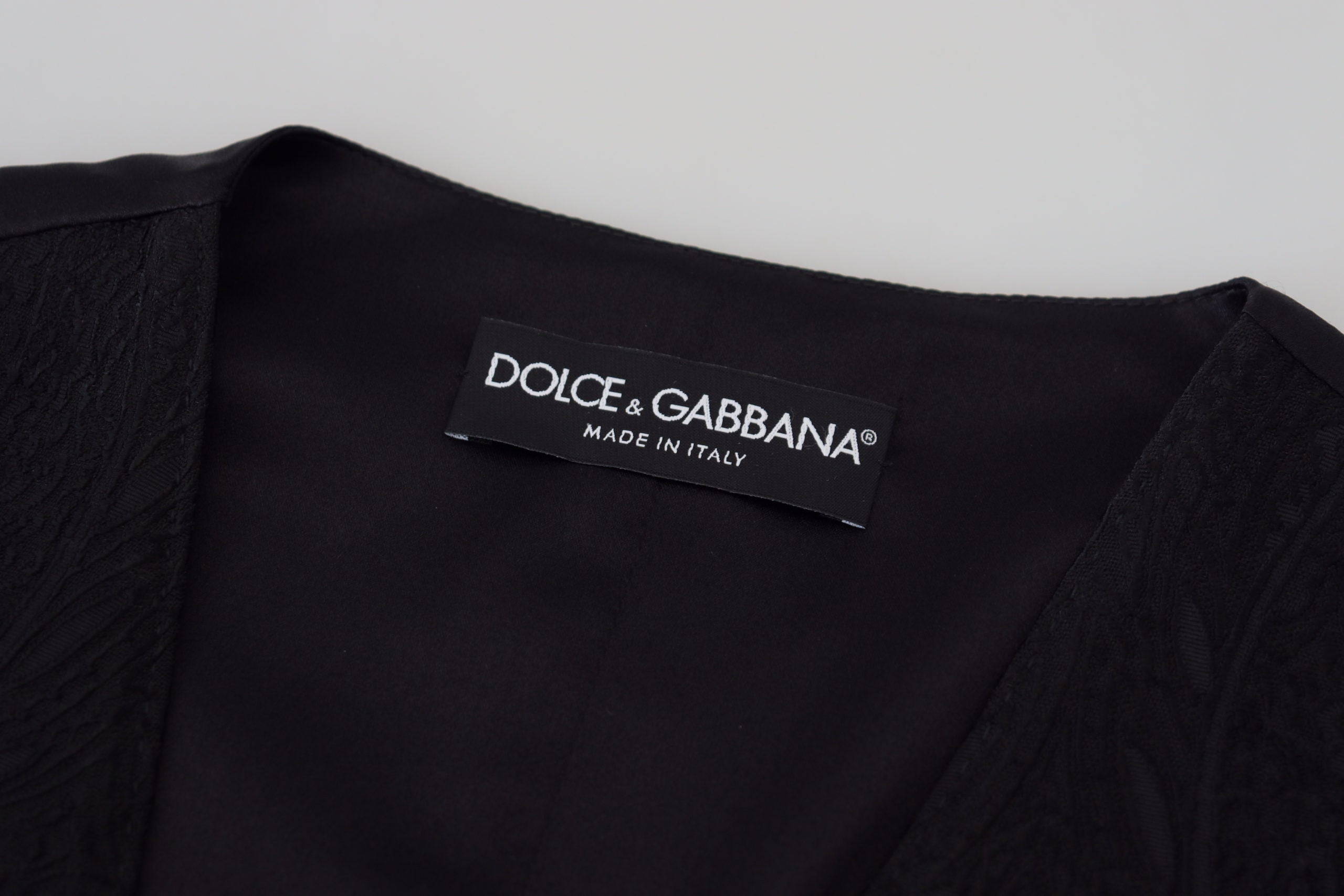 Dolce &amp; Gabbana Elegant Black Silk Blend Waistcoat Vest