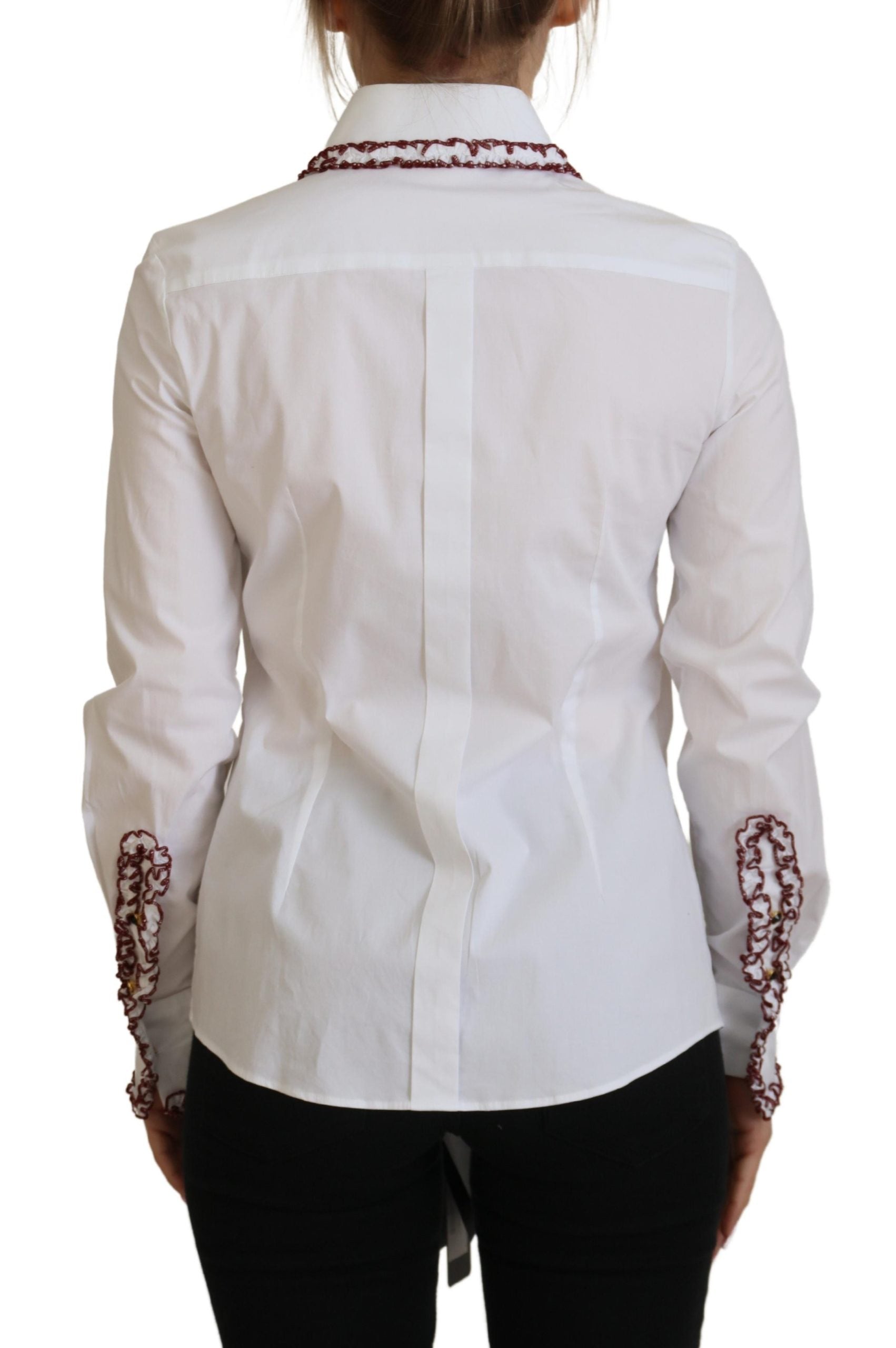 Dolce &amp; Gabbana Elegant White Cotton Polo Top