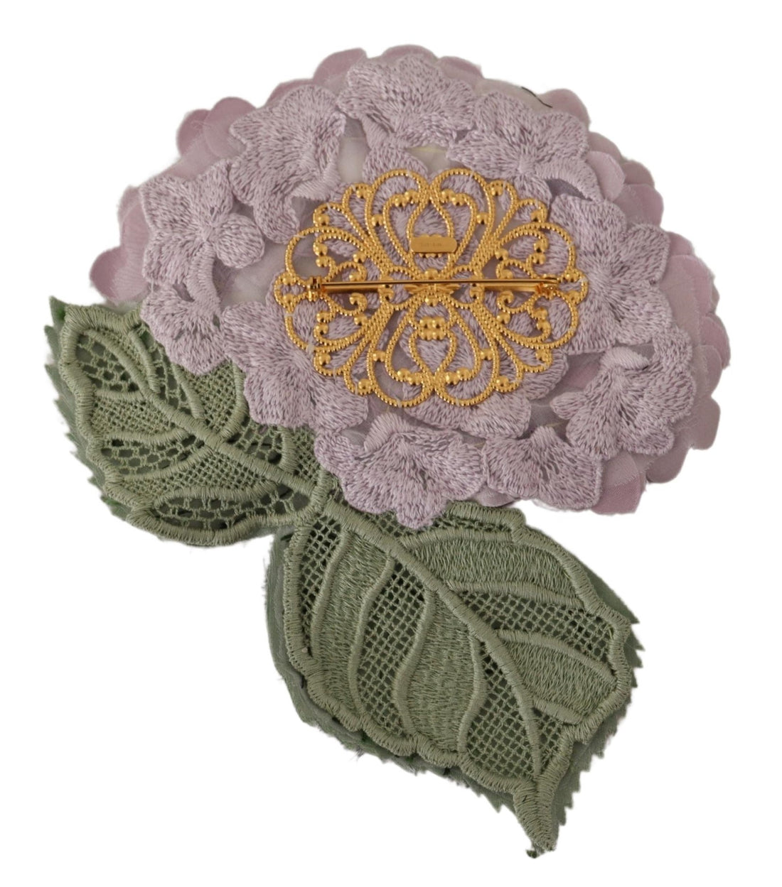 Dolce &amp; Gabbana Elegant Purple Floral Silk Blend Brooch