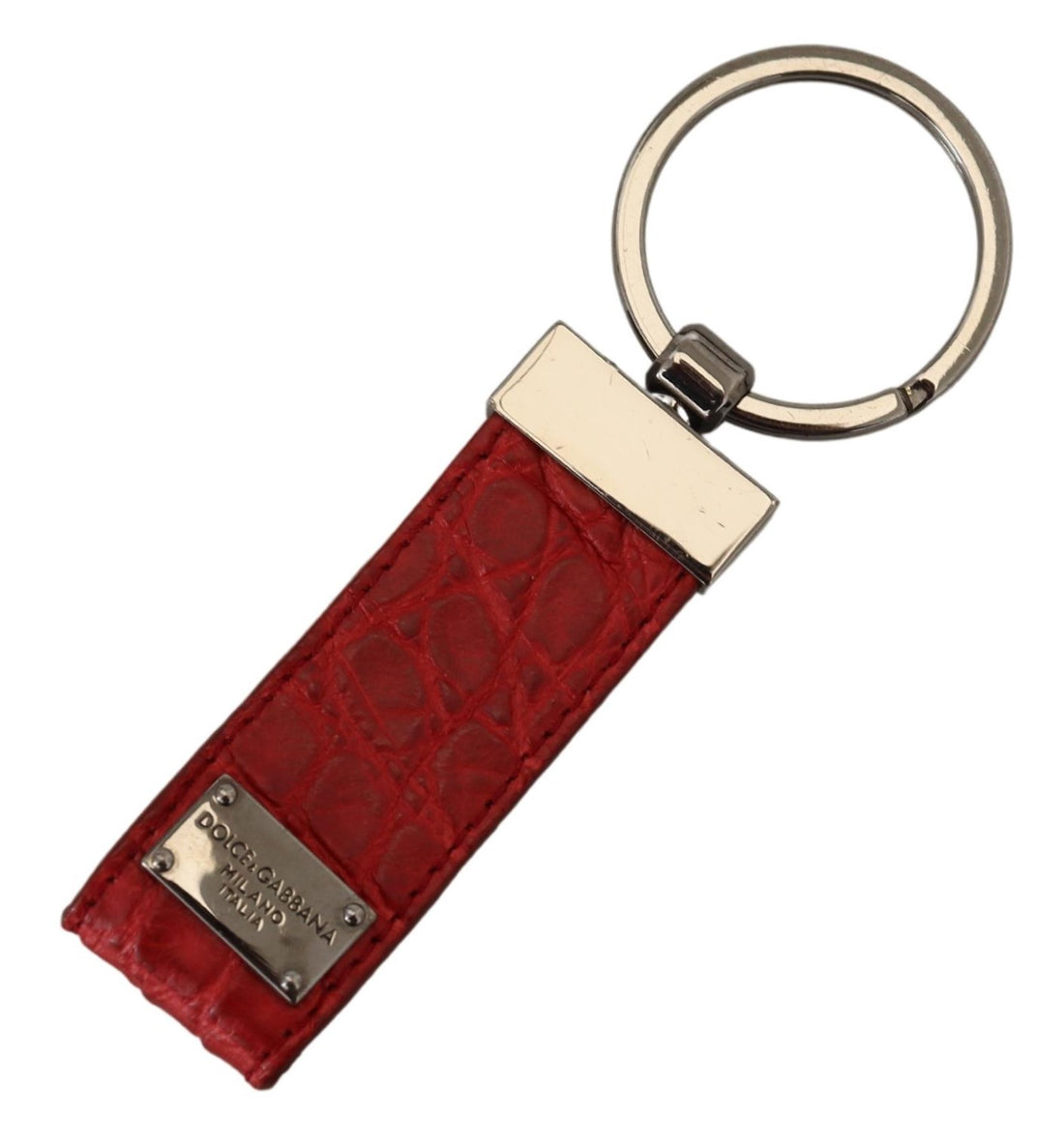 Dolce &amp; Gabbana Chic Red Leather Keychain &amp; Charm Accessory