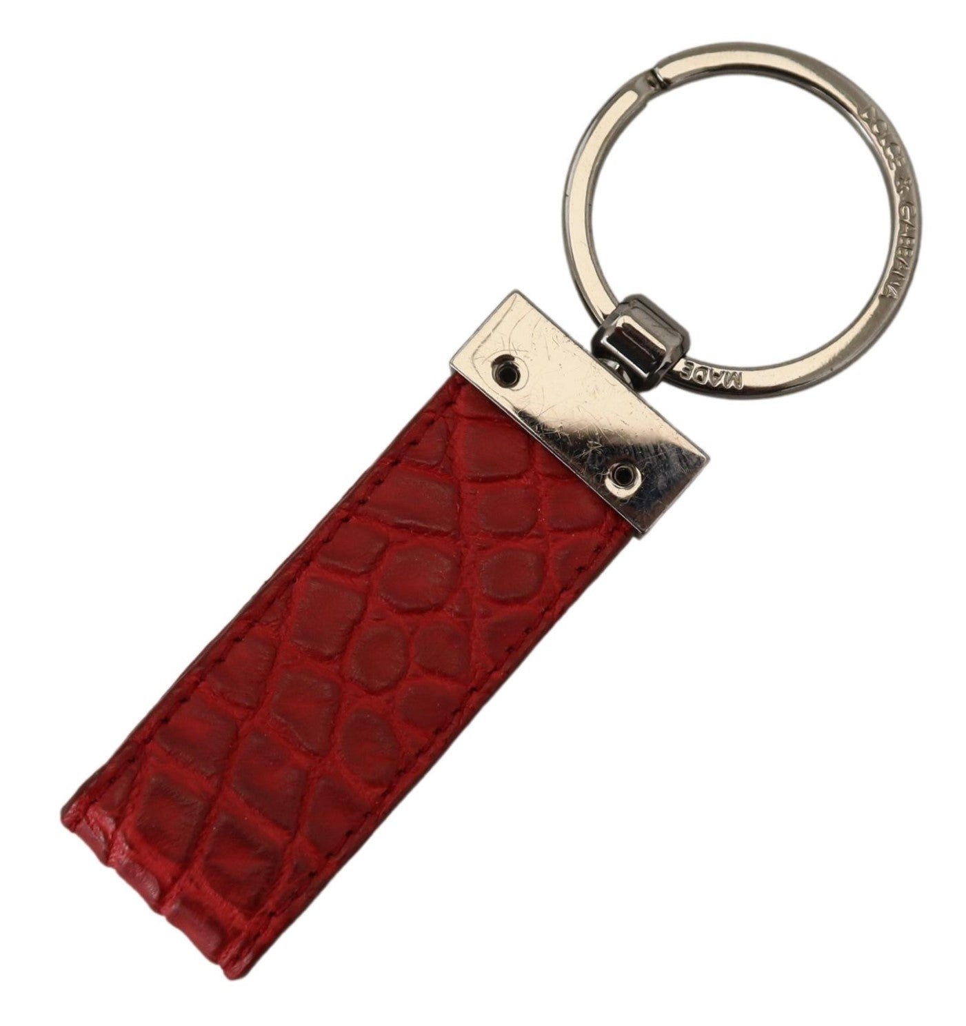 Dolce &amp; Gabbana Chic Red Leather Keychain &amp; Charm Accessory